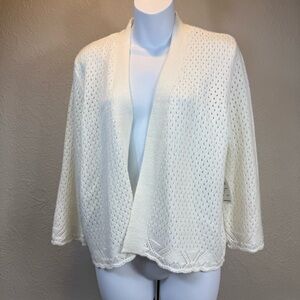 89th Madison Elegant ivory 3/4 Sleeves Women's Sweater Size XL